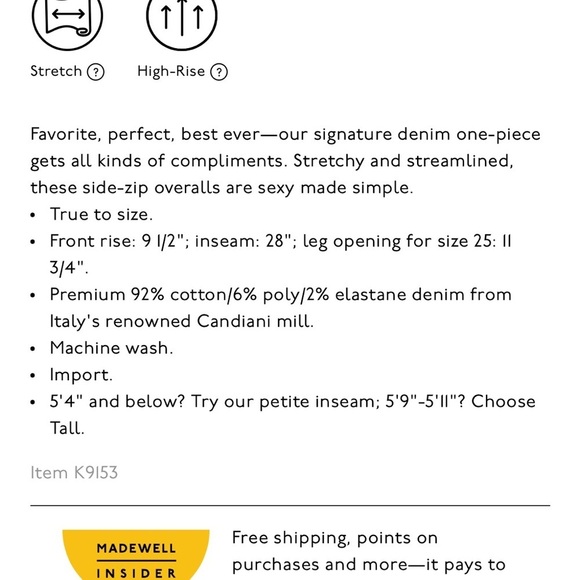 Madewell denim overalls medium - Picture 8 of 8